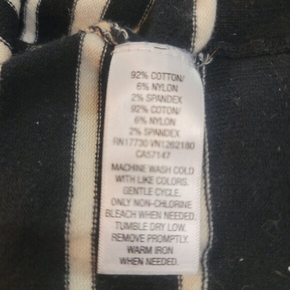 Merona Size 4 4X Womens Cardigan Sweater Striped Black White Cotton Blend - Picture 7 of 8